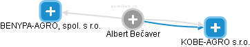  Albert B. - Vizualizace  propojení osoby a firem v obchodním rejstříku
