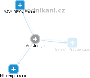  Anil J. - Vizualizace  propojení osoby a firem v obchodním rejstříku