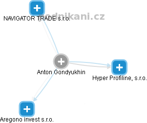 Anton Gondyukhin - Vizualizace  propojení osoby a firem v obchodním rejstříku