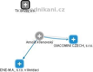  Arnošt K. - Vizualizace  propojení osoby a firem v obchodním rejstříku