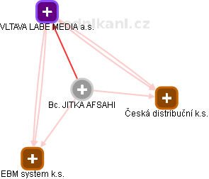  Jitka A. - Vizualizace  propojení osoby a firem v obchodním rejstříku