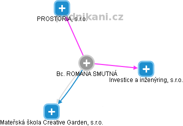  Romana S. - Vizualizace  propojení osoby a firem v obchodním rejstříku