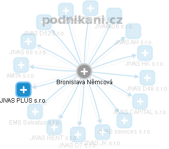 Bronislava Němcová - Vizualizace  propojení osoby a firem v obchodním rejstříku