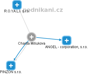 Charita Miliukova - Vizualizace  propojení osoby a firem v obchodním rejstříku
