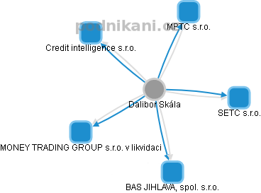  Dalibor S. - Vizualizace  propojení osoby a firem v obchodním rejstříku