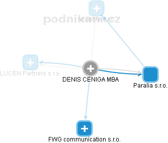  Denis C. - Vizualizace  propojení osoby a firem v obchodním rejstříku