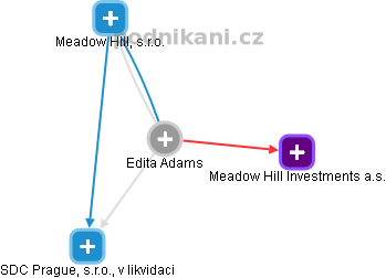  Edita A. - Vizualizace  propojení osoby a firem v obchodním rejstříku