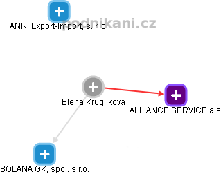  Elena K. - Vizualizace  propojení osoby a firem v obchodním rejstříku