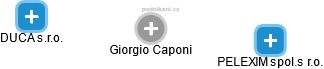 Giorgio Caponi - Vizualizace  propojení osoby a firem v obchodním rejstříku