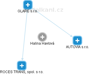  Halina H. - Vizualizace  propojení osoby a firem v obchodním rejstříku