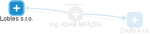  Adam M. - Vizualizace  propojení osoby a firem v obchodním rejstříku