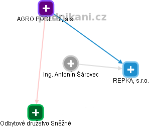  Antonín Š. - Vizualizace  propojení osoby a firem v obchodním rejstříku