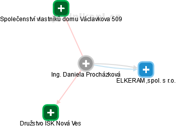  Daniela P. - Vizualizace  propojení osoby a firem v obchodním rejstříku
