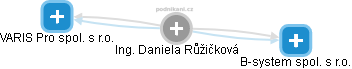  Daniela R. - Vizualizace  propojení osoby a firem v obchodním rejstříku