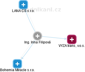  Irina F. - Vizualizace  propojení osoby a firem v obchodním rejstříku