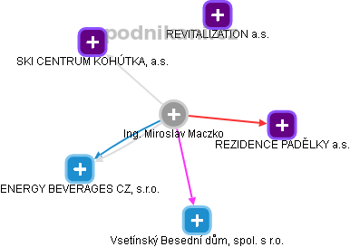  Miroslav M. - Vizualizace  propojení osoby a firem v obchodním rejstříku