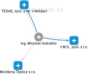  Miroslav V. - Vizualizace  propojení osoby a firem v obchodním rejstříku
