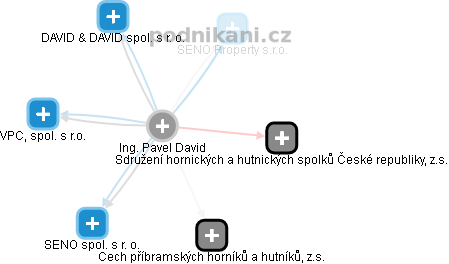 Pavel David - Vizualizace  propojení osoby a firem v obchodním rejstříku