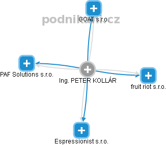 PETER KOLLÁR - Vizualizace  propojení osoby a firem v obchodním rejstříku
