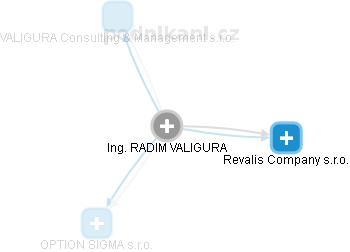 RADIM VALIGURA - Vizualizace  propojení osoby a firem v obchodním rejstříku