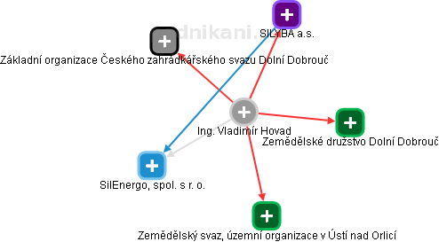  Vladimír H. - Vizualizace  propojení osoby a firem v obchodním rejstříku
