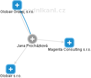  Jana P. - Vizualizace  propojení osoby a firem v obchodním rejstříku