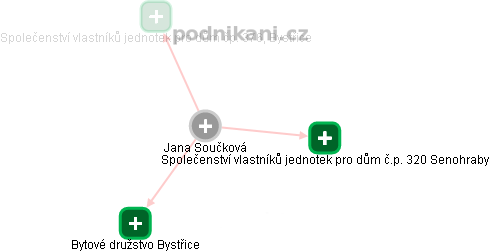  Jana S. - Vizualizace  propojení osoby a firem v obchodním rejstříku