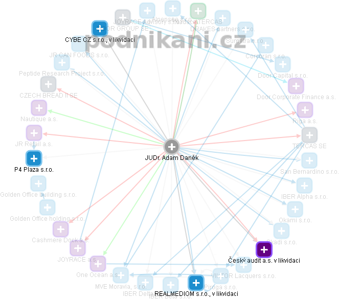 Adam Daněk - Vizualizace  propojení osoby a firem v obchodním rejstříku