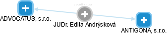  Edita A. - Vizualizace  propojení osoby a firem v obchodním rejstříku