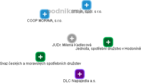  Milena K. - Vizualizace  propojení osoby a firem v obchodním rejstříku