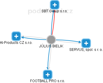 JÚLIUS BIELIK - Vizualizace  propojení osoby a firem v obchodním rejstříku