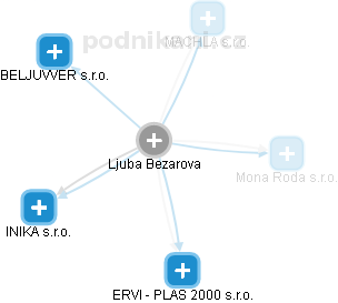  Ljuba B. - Vizualizace  propojení osoby a firem v obchodním rejstříku