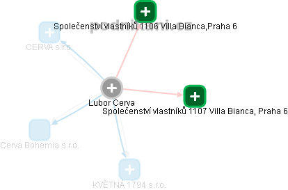 Lubor Cerva - Vizualizace  propojení osoby a firem v obchodním rejstříku