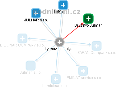 Lyubov Hutsulyak - Vizualizace  propojení osoby a firem v obchodním rejstříku