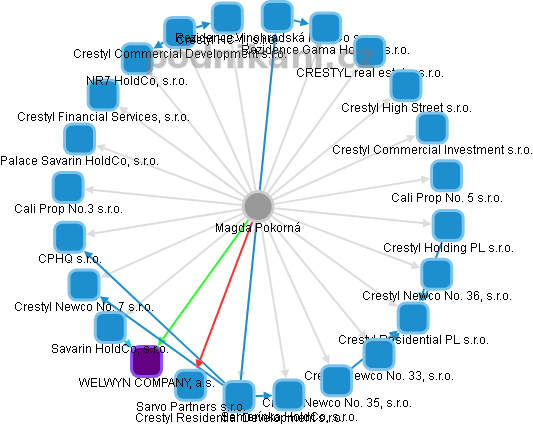  Magda P. - Vizualizace  propojení osoby a firem v obchodním rejstříku