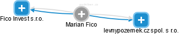 Marian Fico - Vizualizace  propojení osoby a firem v obchodním rejstříku