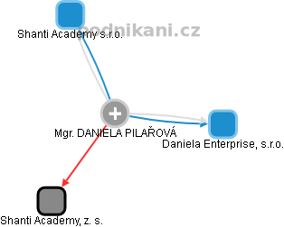  Daniela P. - Vizualizace  propojení osoby a firem v obchodním rejstříku