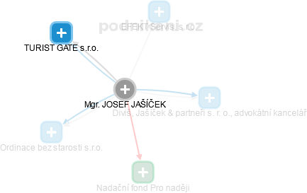 JOSEF JAŠÍČEK - Vizualizace  propojení osoby a firem v obchodním rejstříku