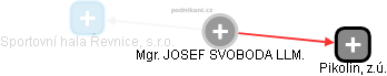 JOSEF SVOBODA - Vizualizace  propojení osoby a firem v obchodním rejstříku
