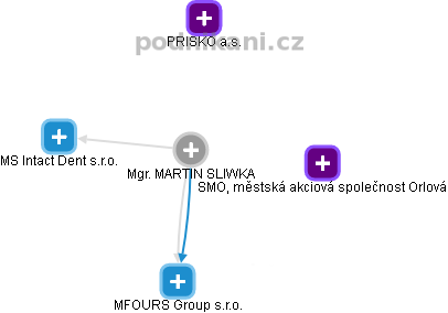 MARTIN SLIWKA - Vizualizace  propojení osoby a firem v obchodním rejstříku