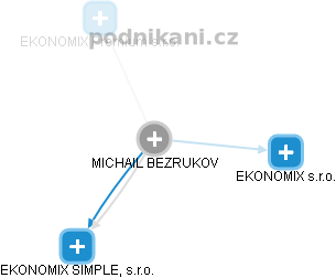 MICHAIL BEZRUKOV - Vizualizace  propojení osoby a firem v obchodním rejstříku