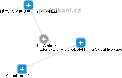  Michal A. - Vizualizace  propojení osoby a firem v obchodním rejstříku