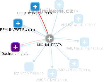 MICHAL BESTA - Vizualizace  propojení osoby a firem v obchodním rejstříku