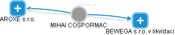 MIHAI COSPORMAC - Vizualizace  propojení osoby a firem v obchodním rejstříku