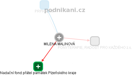  Milena M. - Vizualizace  propojení osoby a firem v obchodním rejstříku