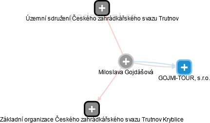  Miloslava G. - Vizualizace  propojení osoby a firem v obchodním rejstříku