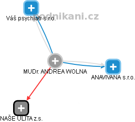 ANDREA WOLNA - Vizualizace  propojení osoby a firem v obchodním rejstříku