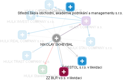  Nikolay S. - Vizualizace  propojení osoby a firem v obchodním rejstříku