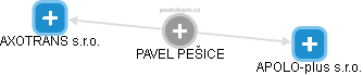 PAVEL PEŠICE - Vizualizace  propojení osoby a firem v obchodním rejstříku