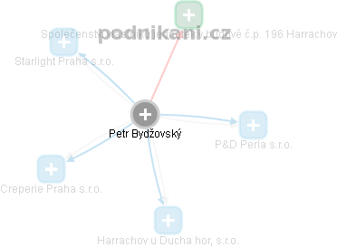 Petr Bydžovský - Vizualizace  propojení osoby a firem v obchodním rejstříku